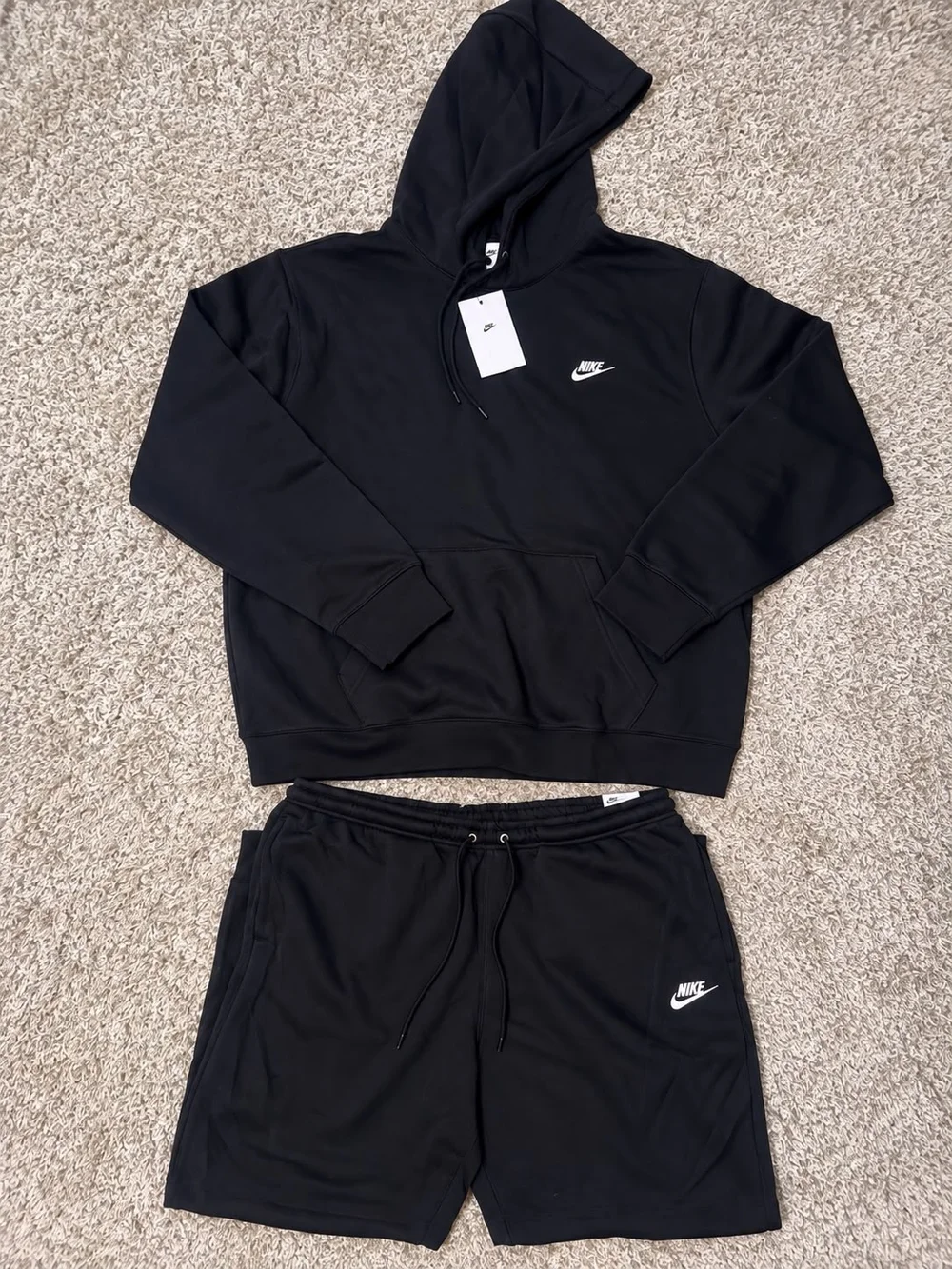 Nike Sportswear Black Hoodie & Shorts Set Men’s L/XL